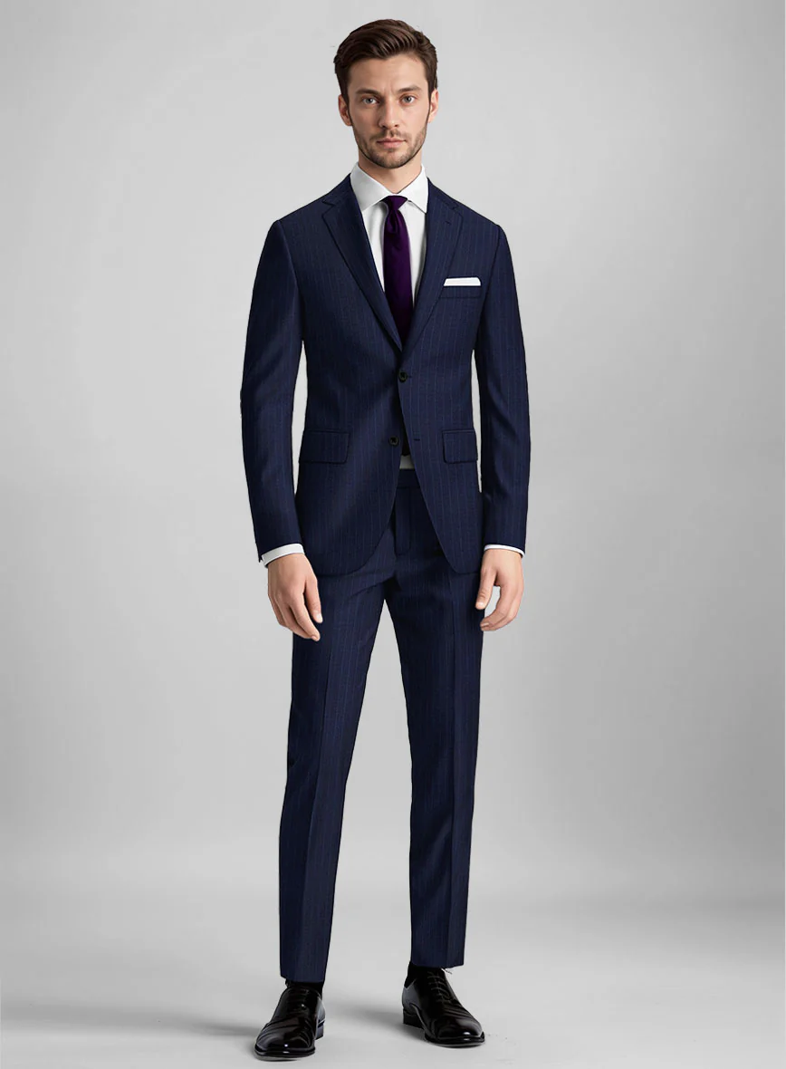 Guabello Royal Blue Pinstripe Suit