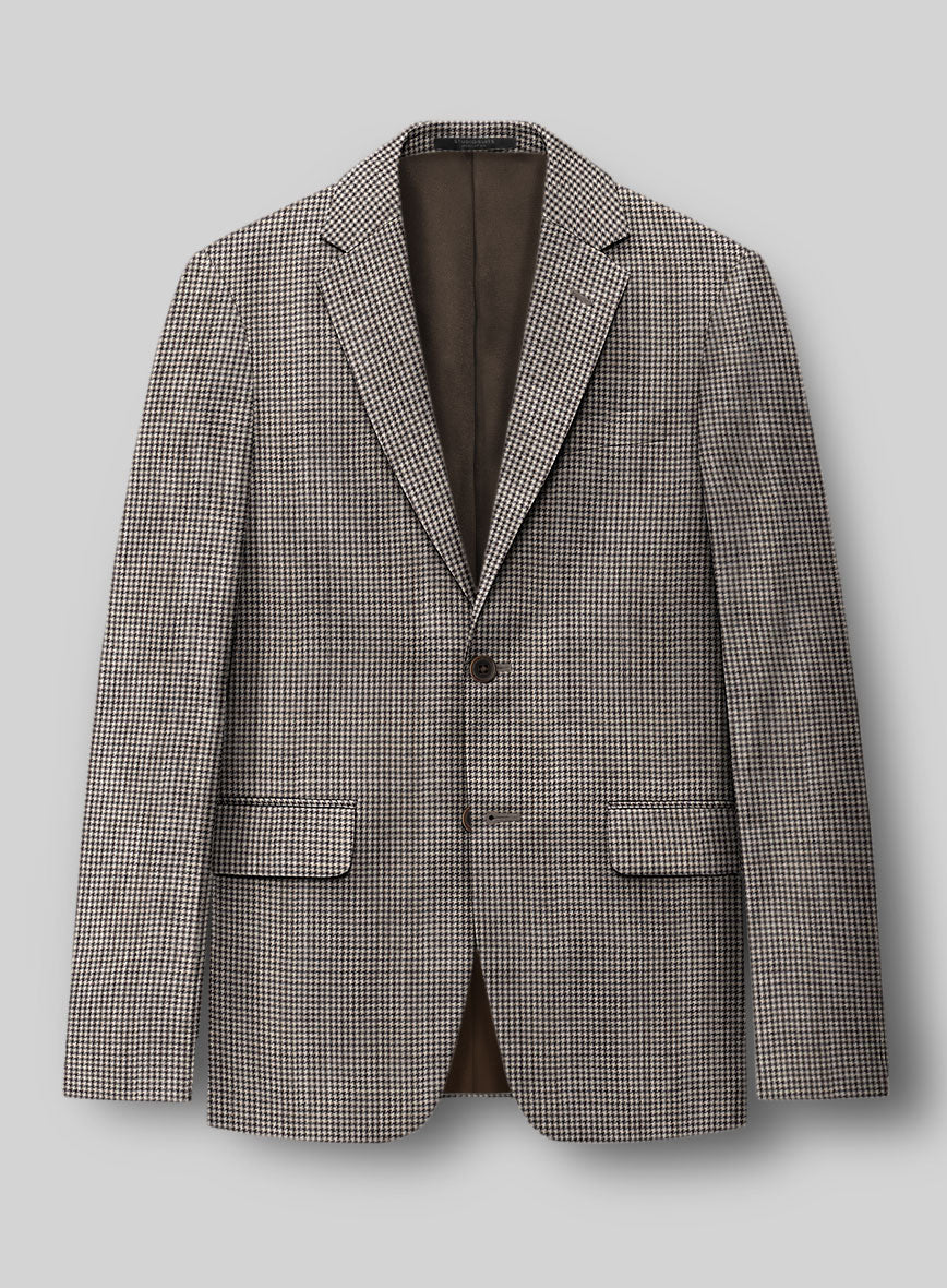 Hardy Minnis Beige Houndstooth Wool Jacket