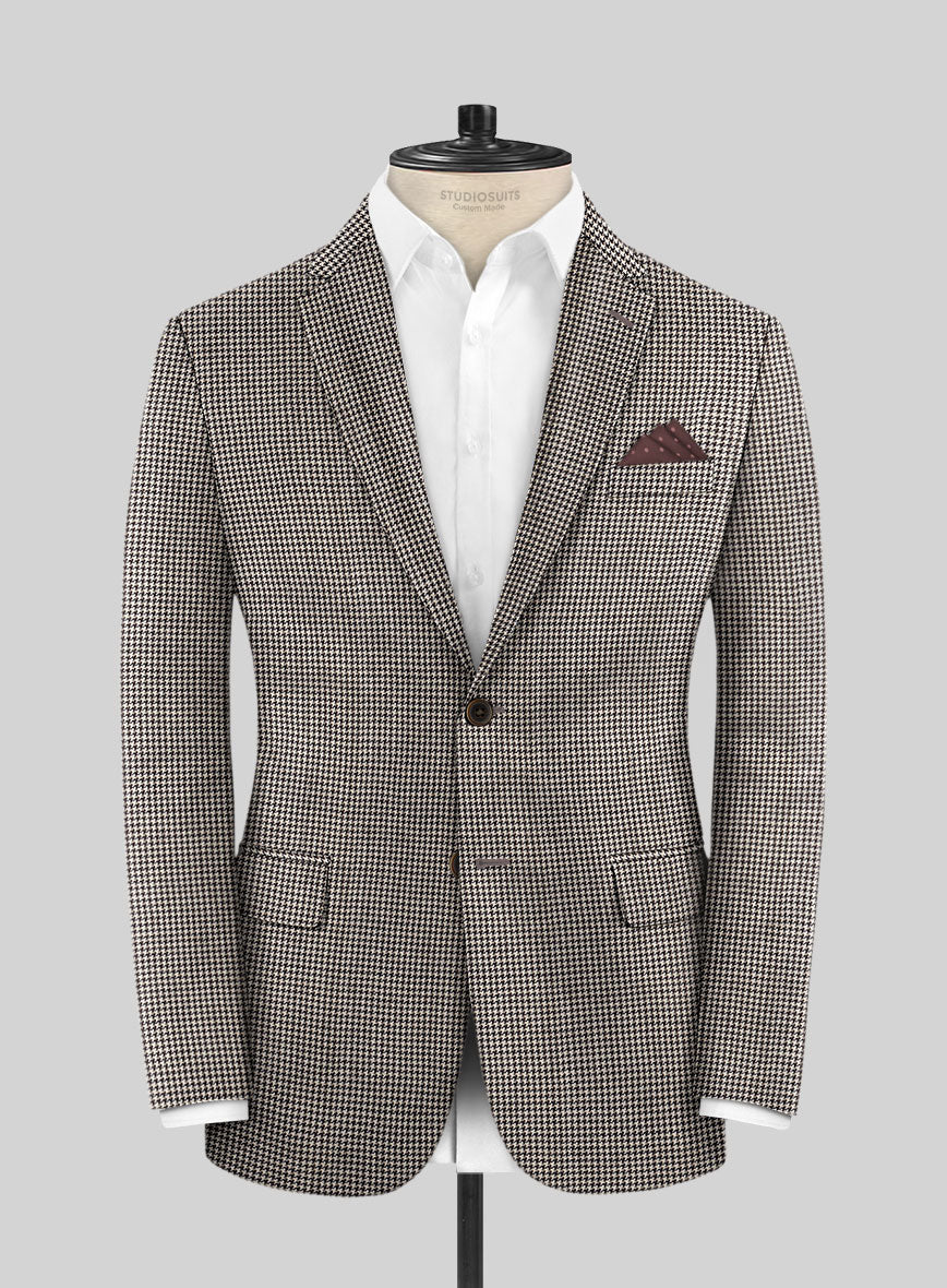 Hardy Minnis Beige Houndstooth Wool Jacket - Image 3