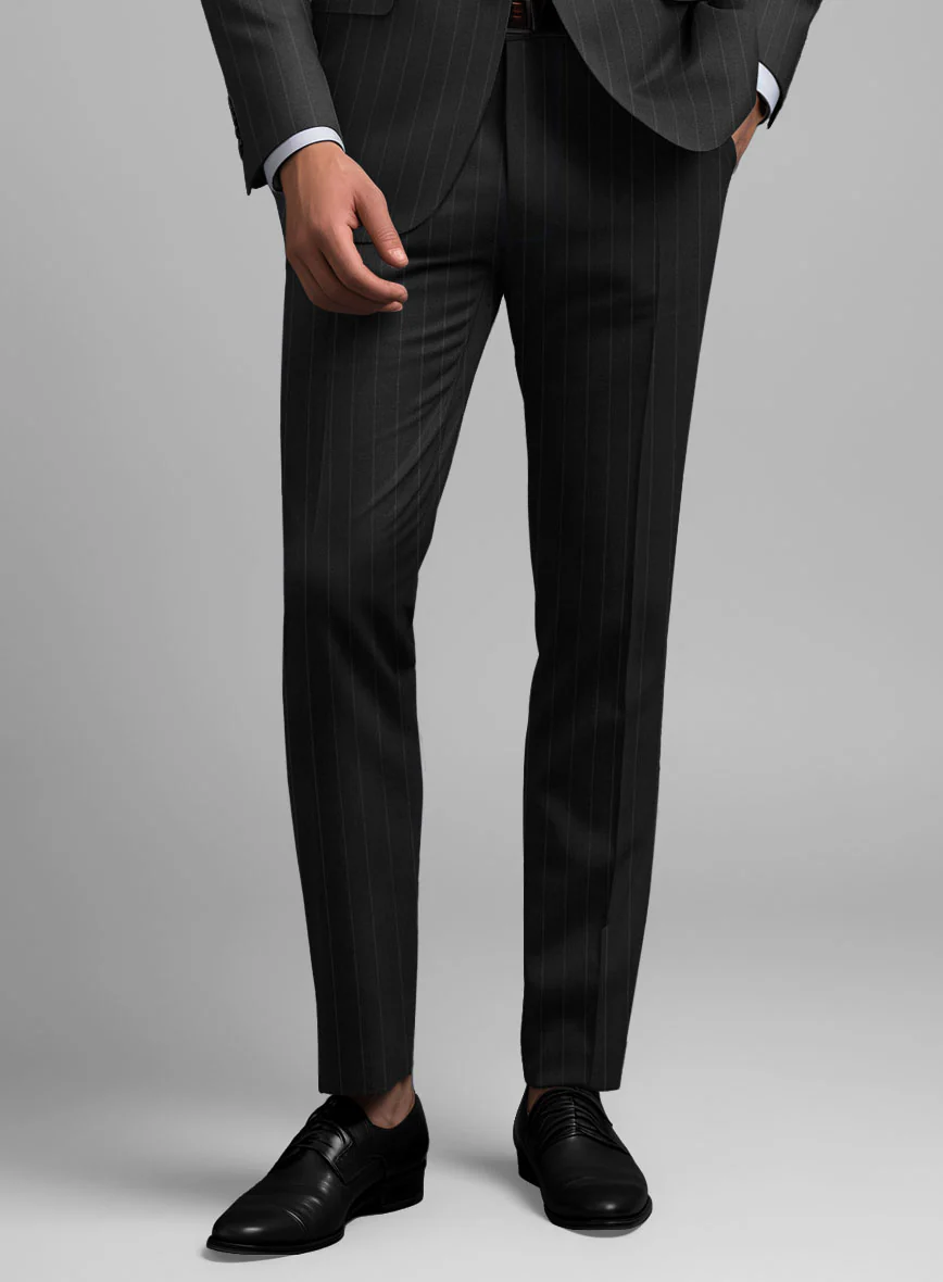 Hardy Minnis Black Pinstripe Wool Suit - Image 5