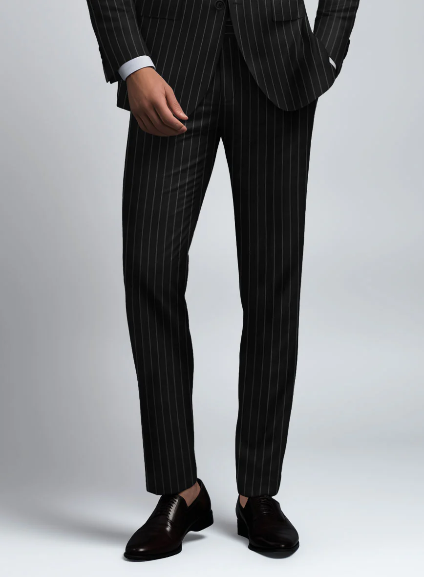 Hardy Minnis Black Rope Stripe Wool Suit - Image 6