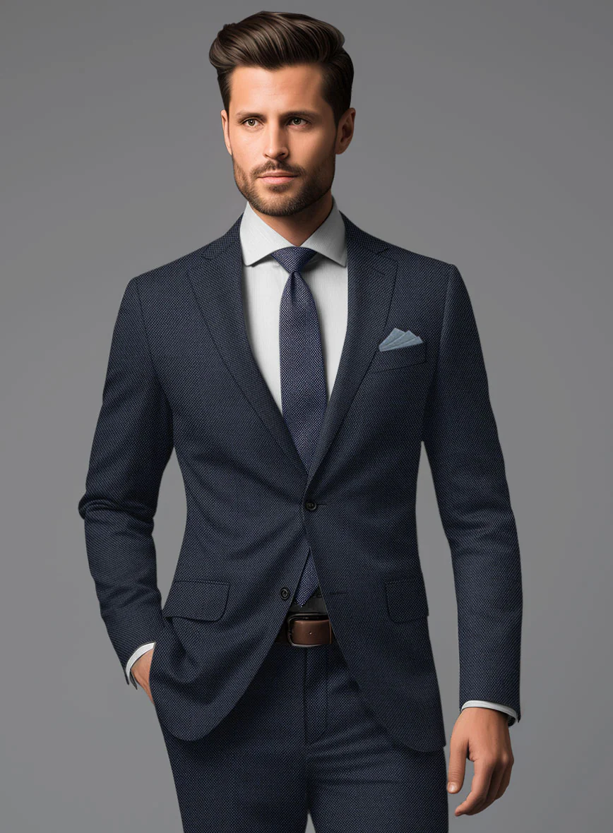 Hardy Minnis Blue Birdseye Wool Jacket - Image 2