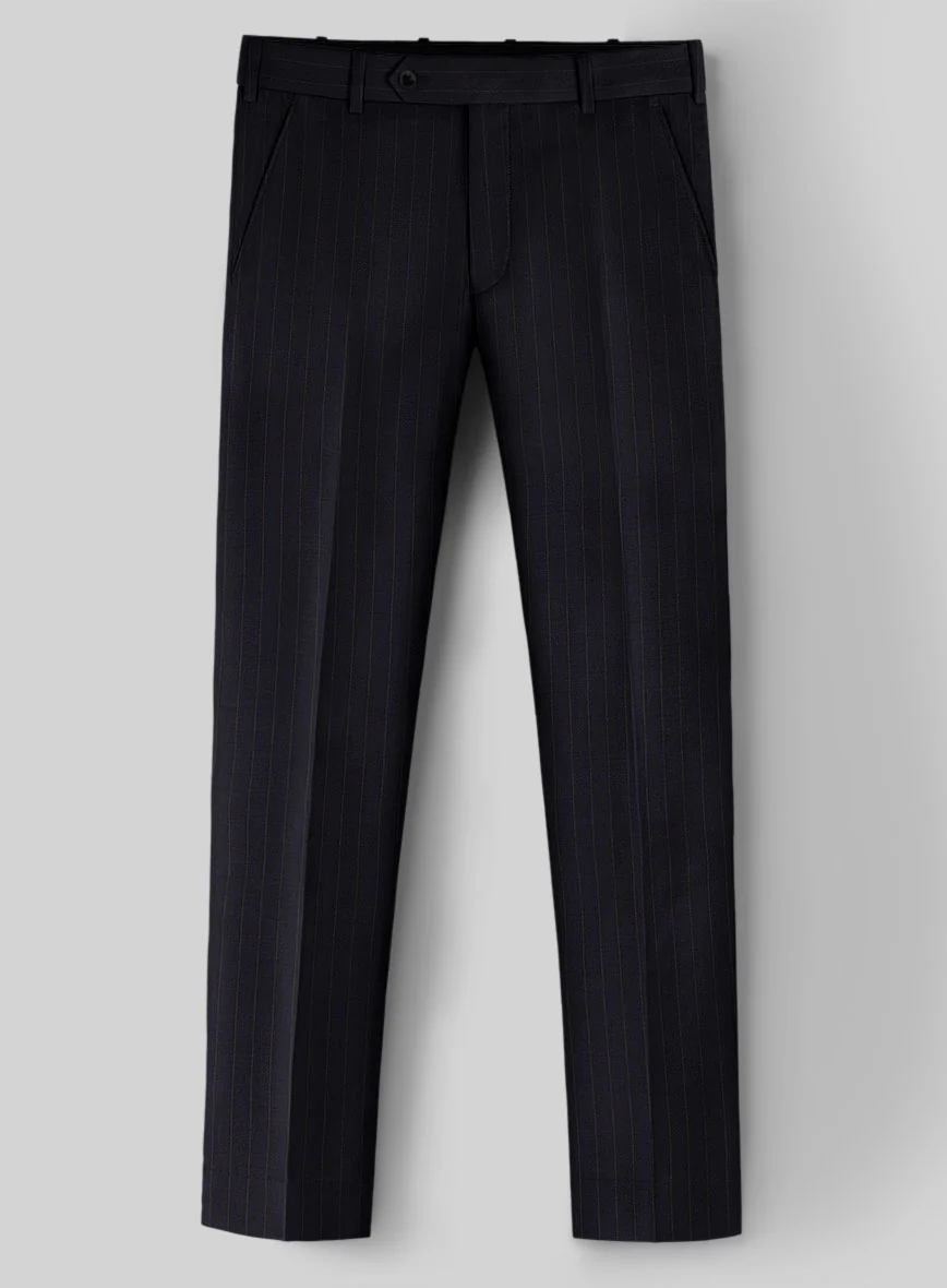 Hardy Minnis Blue Chalkstripe Wool Pants