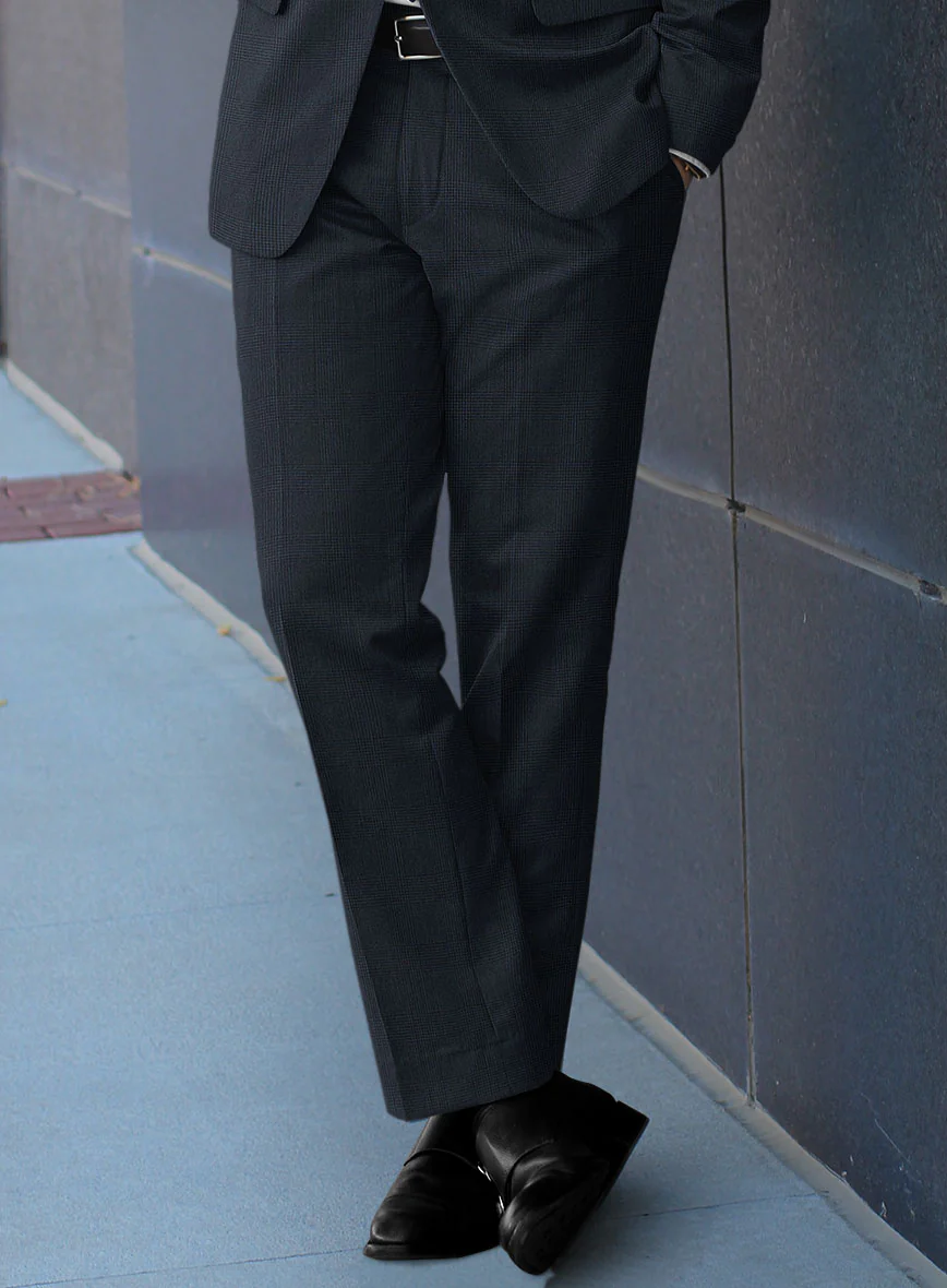 Hardy Minnis Blue Glen Wool Pants - Image 2