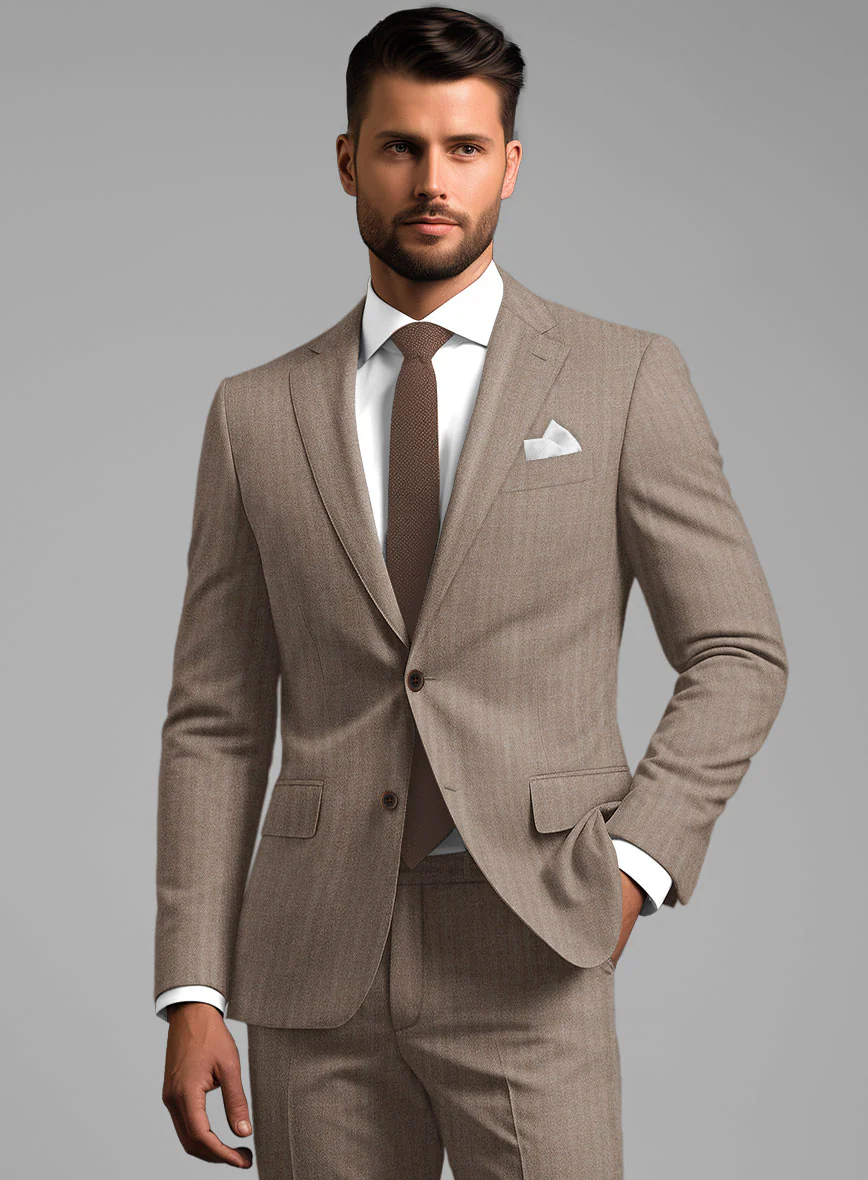 Hardy Minnis Brown Herringbone Wool Jacket - Image 2
