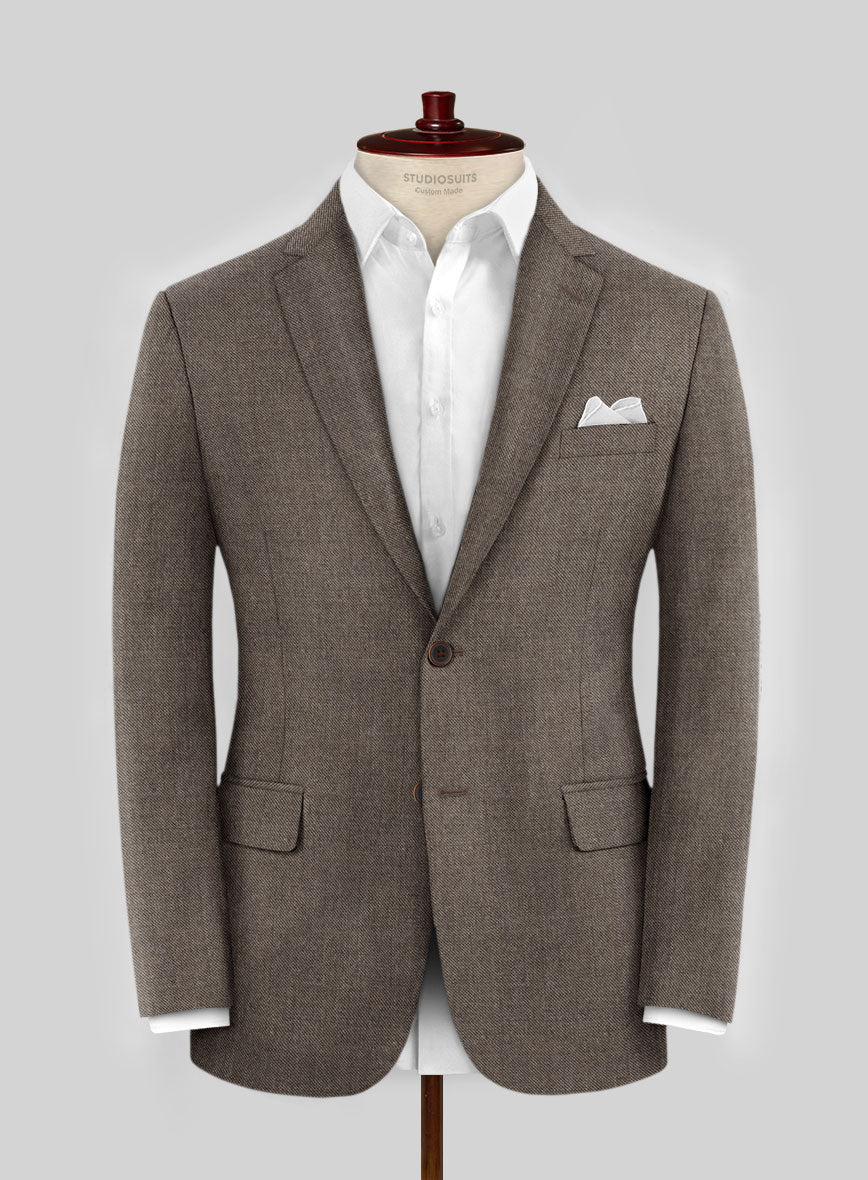 Hardy Minnis Brown Sharkskin Wool Suit - Image 3
