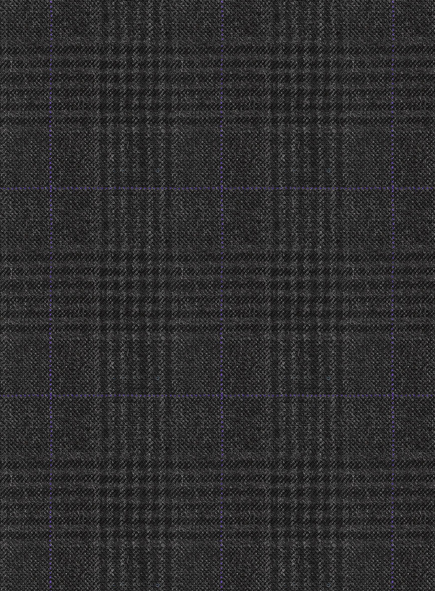 Hardy Minnis Charcoal Check Wool Pants - Image 3