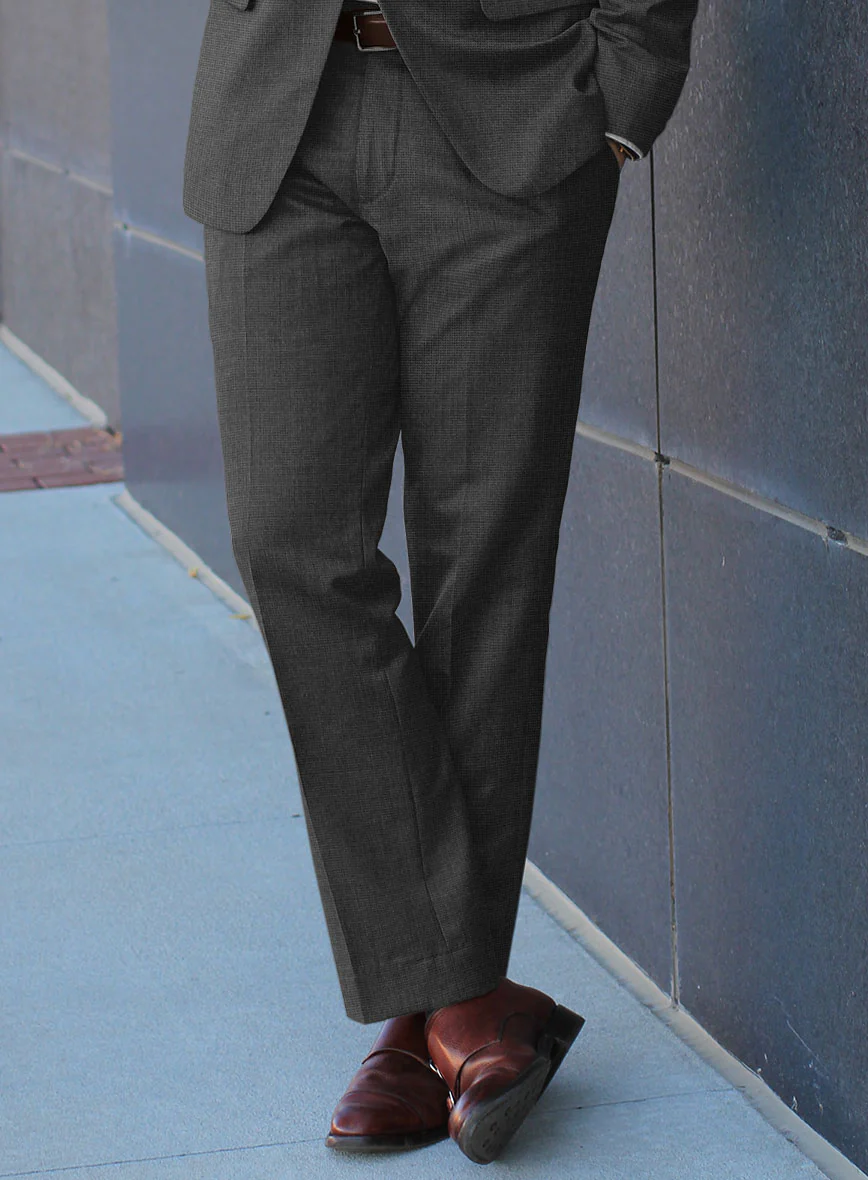 Hardy Minnis Charcoal Nailhead Wool Pants - Image 2