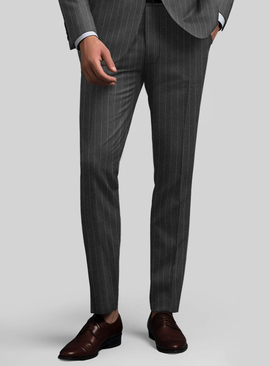Hardy Minnis Charcoal Pinstripe Wool Suit - Image 6