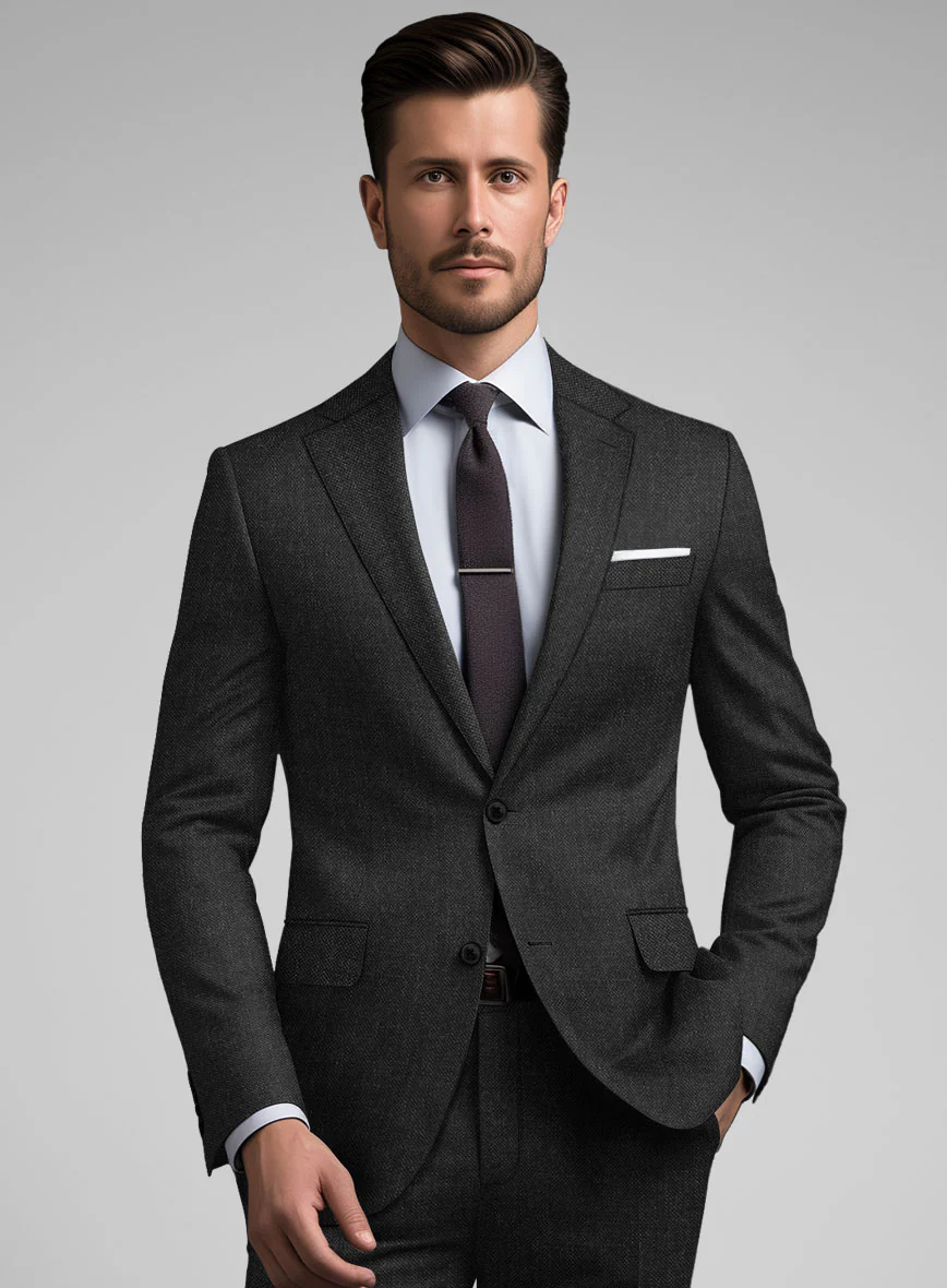 Hardy Minnis Charcoal Sharkskin Wool Jacket - Image 2