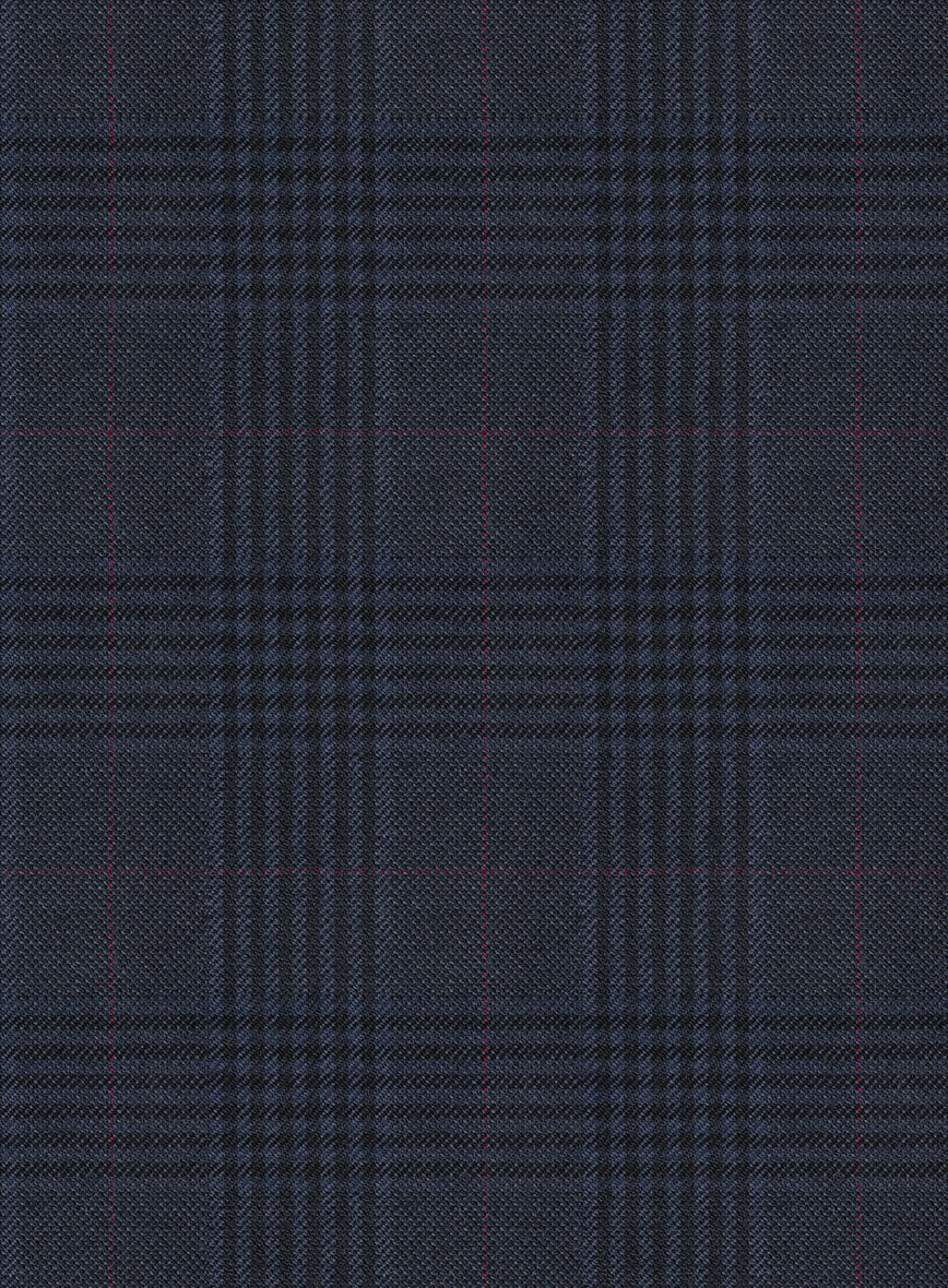 Hardy Minnis Dark Blue Checks Wool Jacket - Image 4