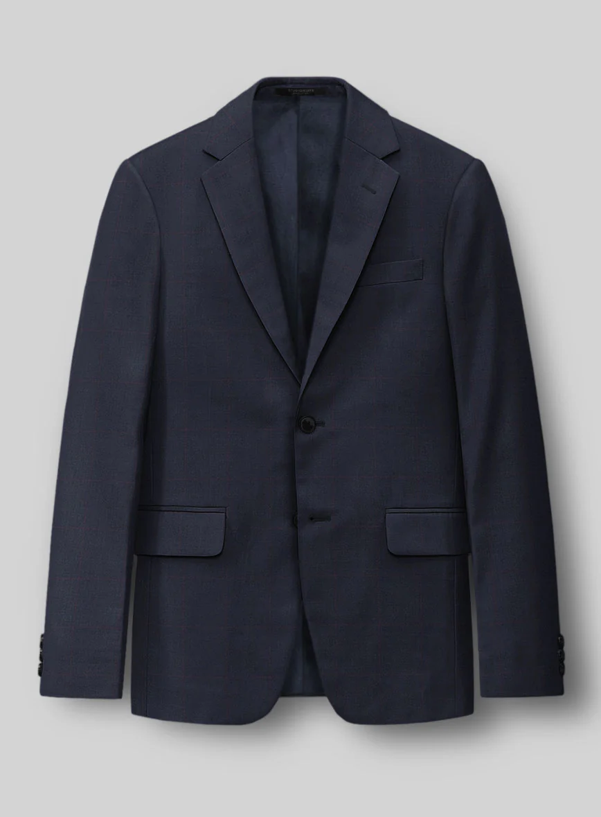 Hardy Minnis Dark Blue Glen Wool Suit - Image 5