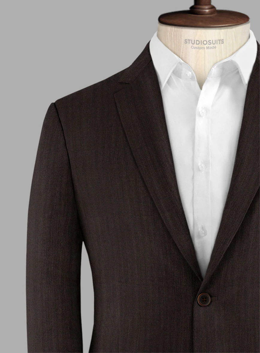 Hardy Minnis Dark Brown Herringbone Wool Jacket - Image 4