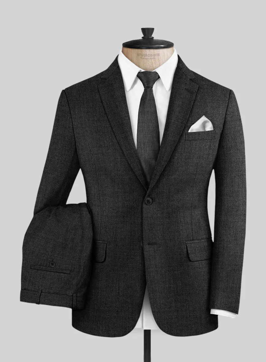 Hardy Minnis Dark Gray Twill Wool Suit