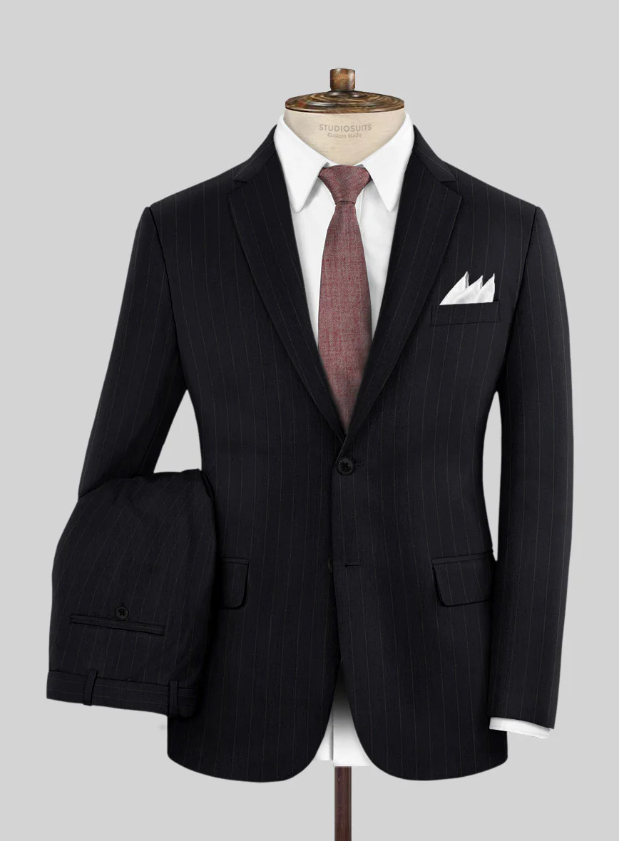 Hardy Minnis Deep Blue Chalkstripe Wool Suit