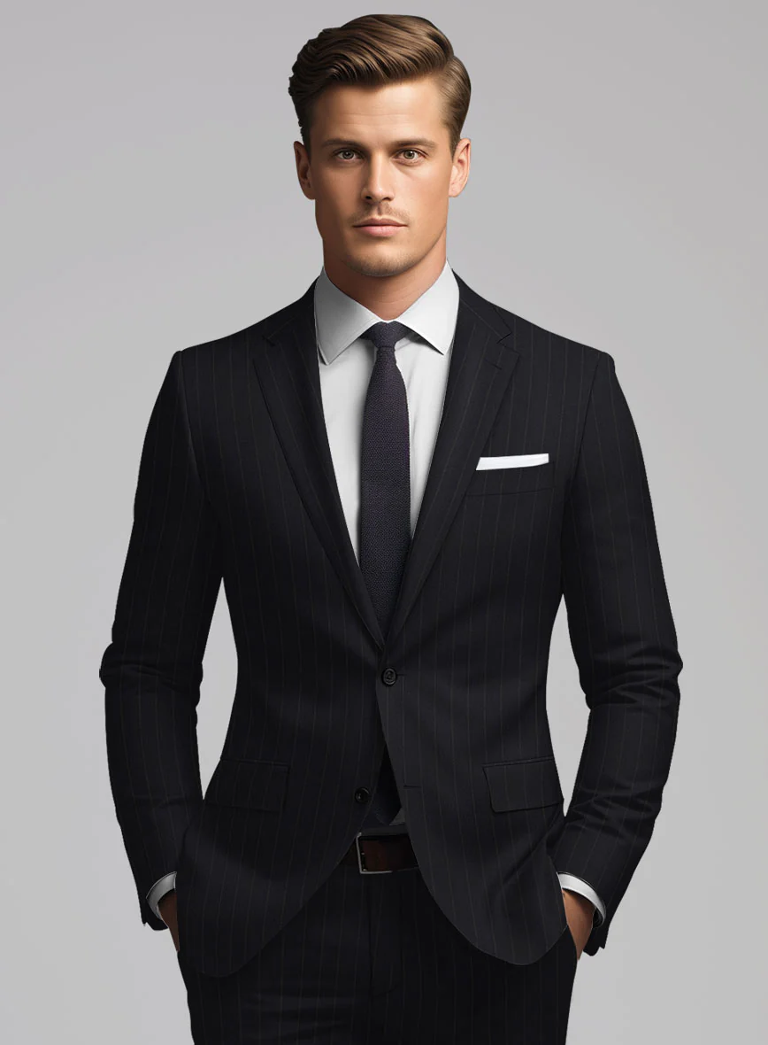 Hardy Minnis Deep Blue Chalkstripe Wool Suit - Image 4