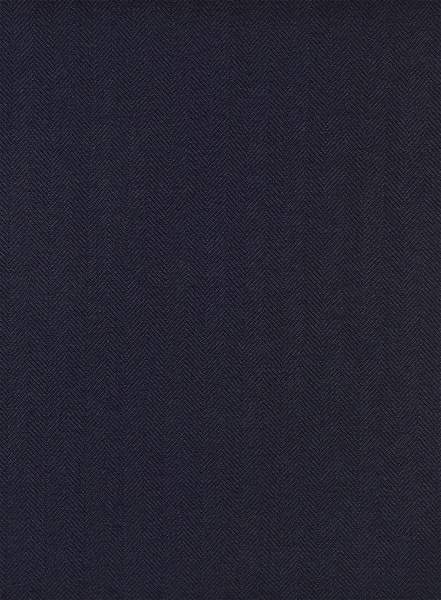 Hardy Minnis Navy Blue Herringbone Wool Jacket - Image 5
