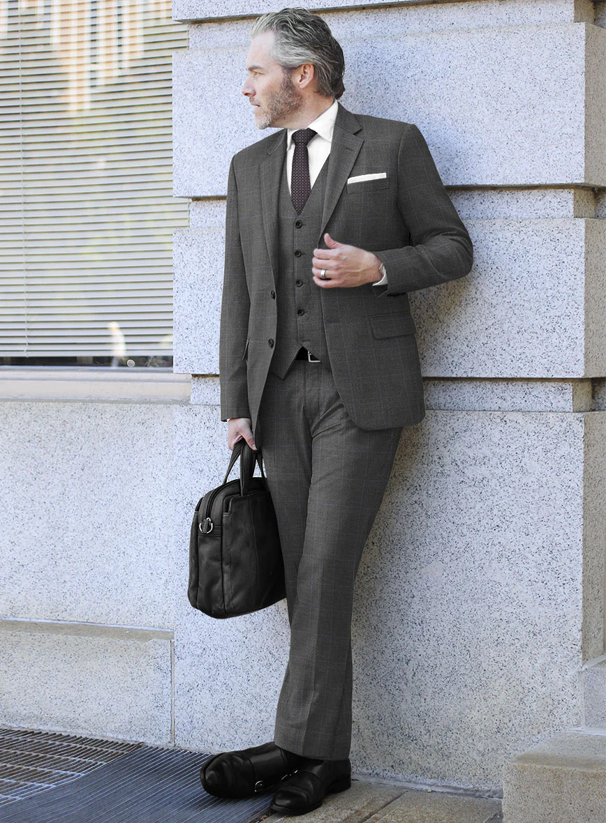 Hardy Minnis Pane Gray Wool Suit - Image 2