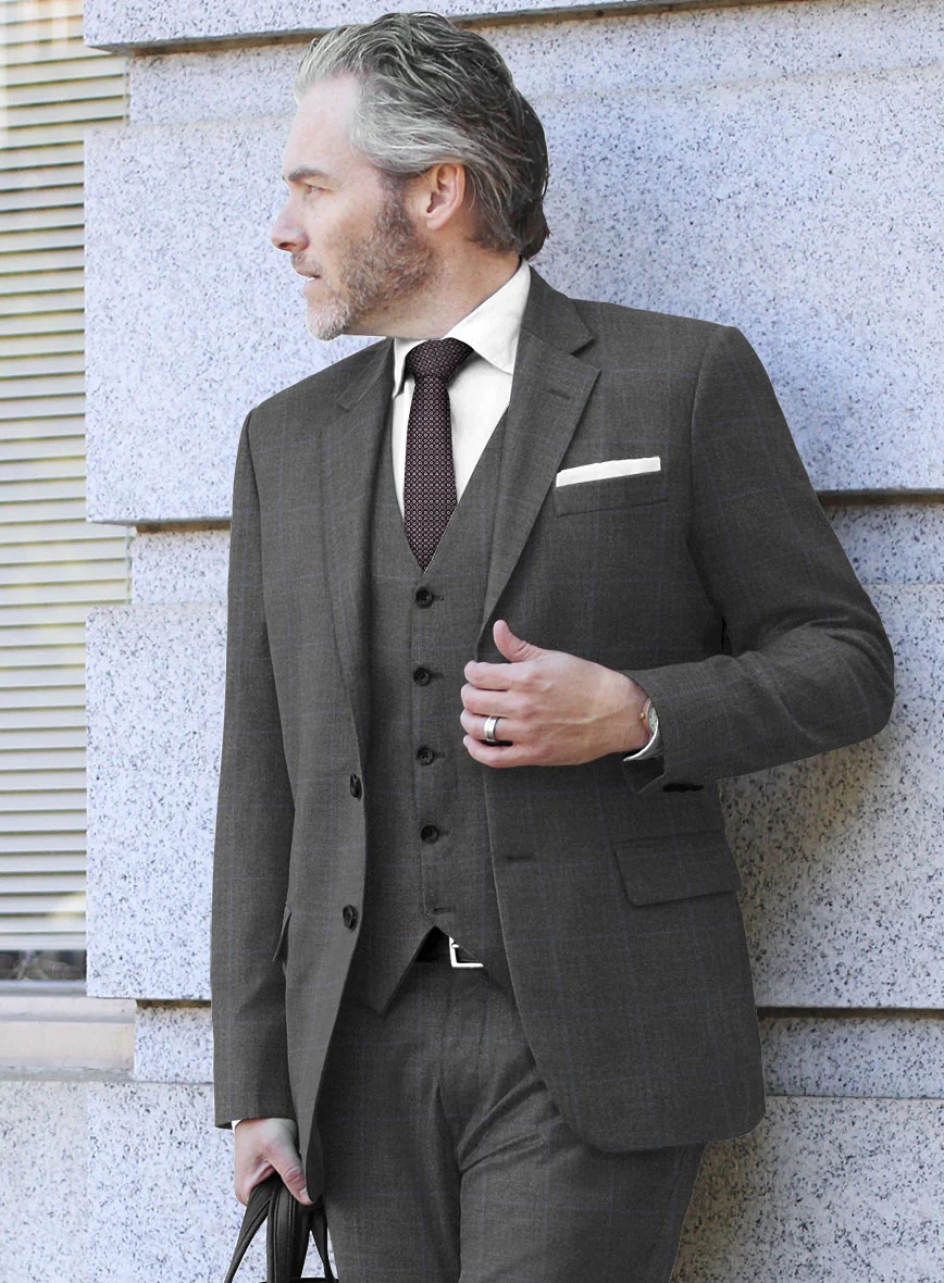 Hardy Minnis Pane Gray Wool Suit - Image 4