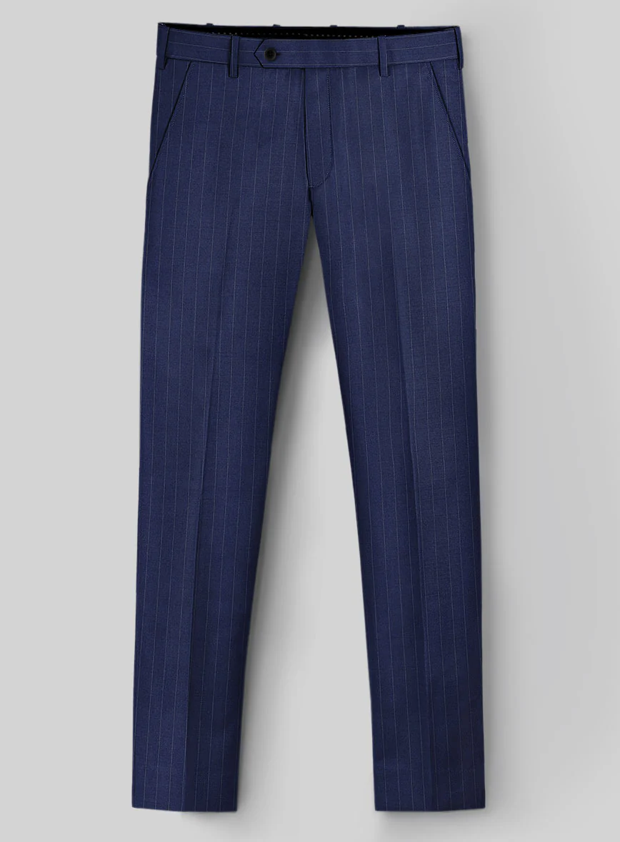 Hardy Minnis Royal Blue Pinstripe Wool Pants