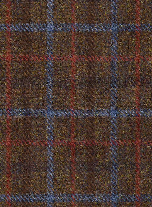 Harris Tweed Brown Checks Double Breasted Jacket - Image 3
