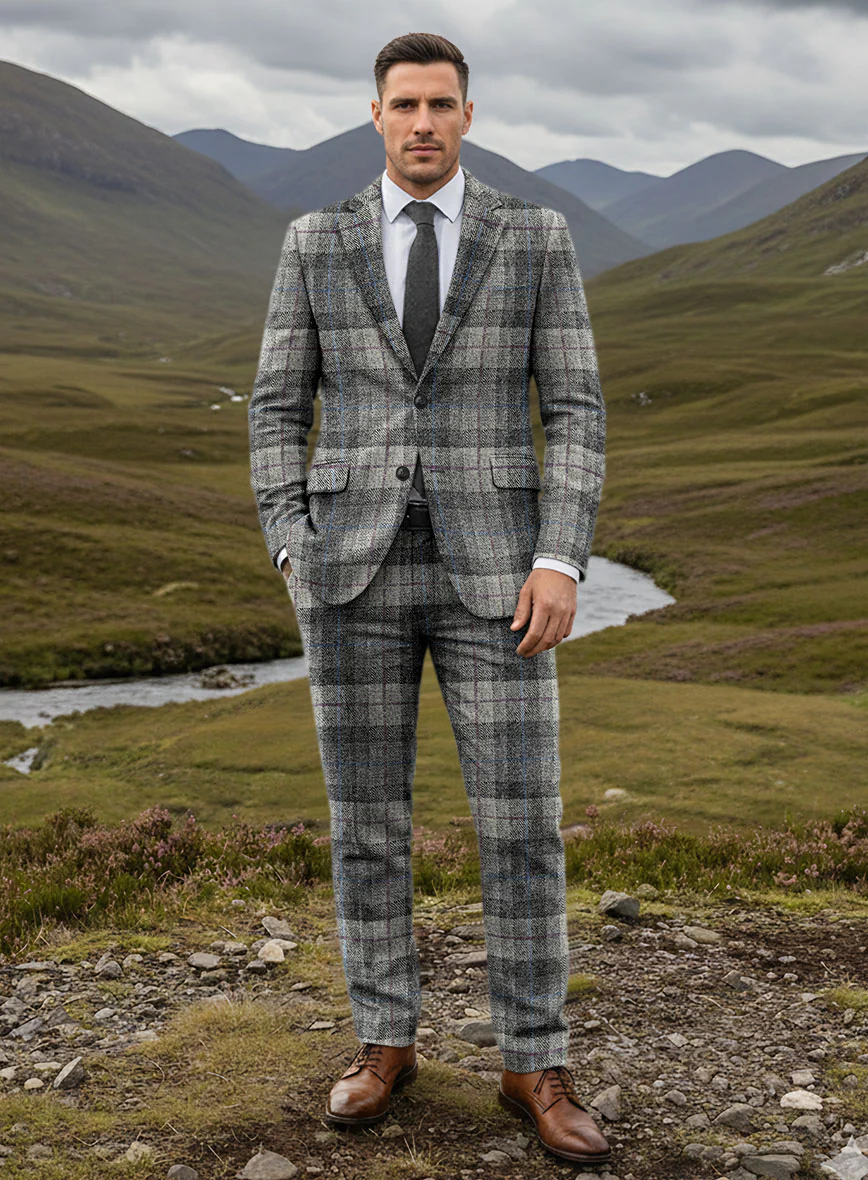 Harris Tweed Classic Gray Tartan Suit