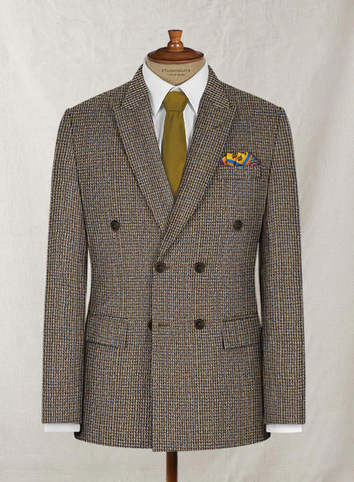 Harris Tweed Classic Weave Double Breasted Jacket