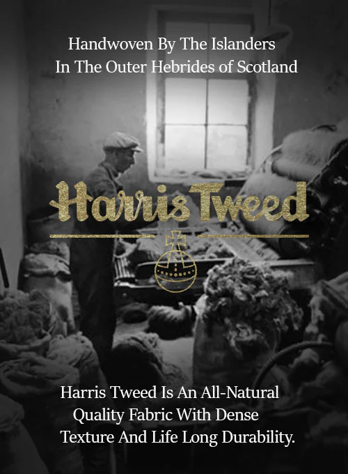 Harris Tweed Dark Gray Herringbone Pea Coat - Image 6