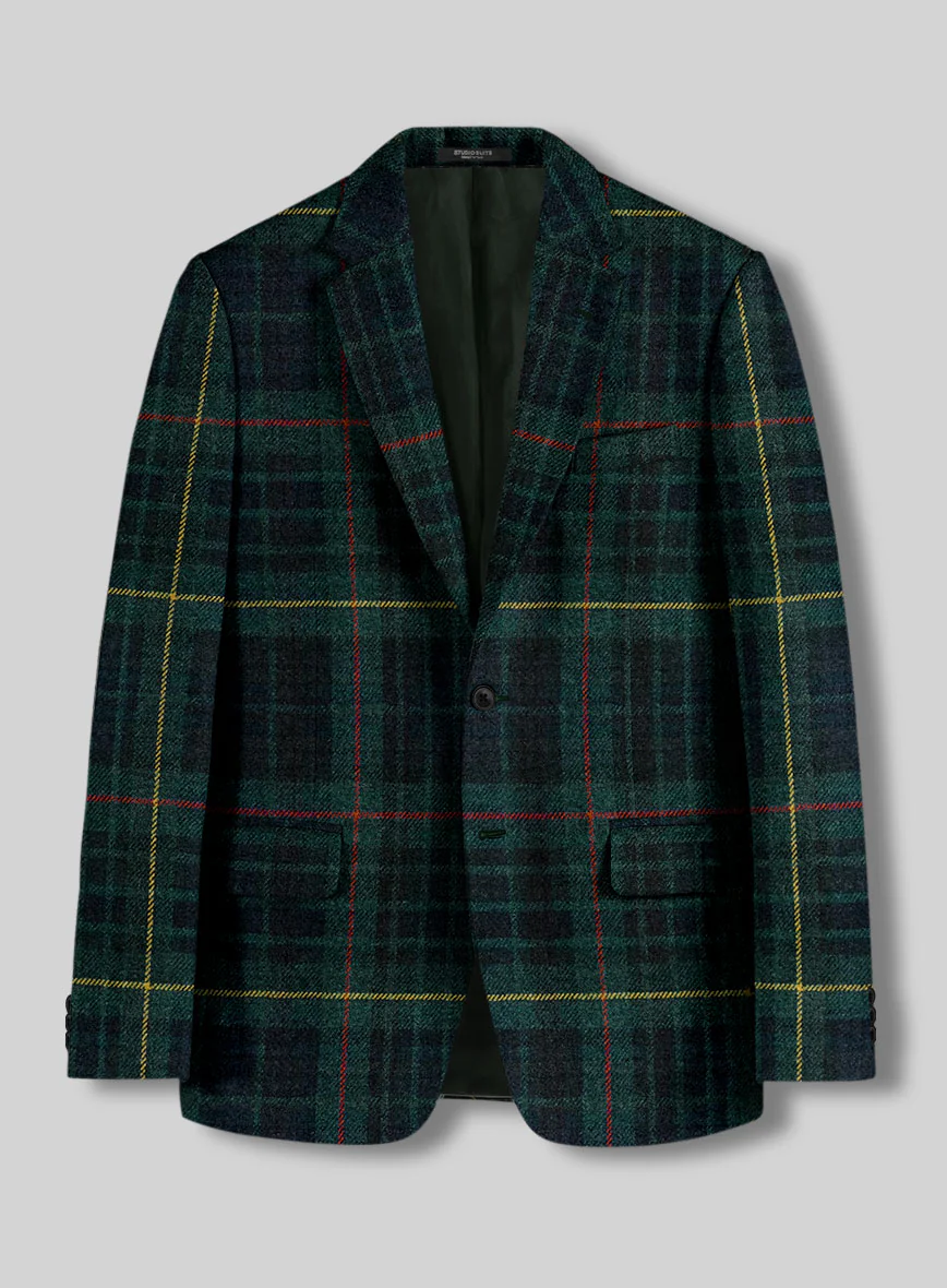 Harris Tweed Dark Green Tartan Jacket