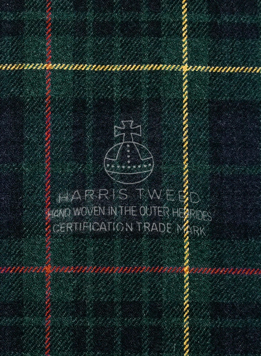 Harris Tweed Dark Green Tartan Pants - Image 3