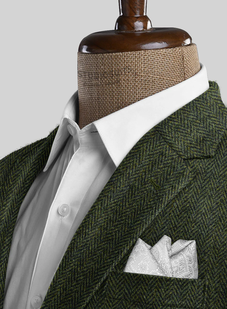 Harris Tweed Forest Green Herringbone Suit - Image 5