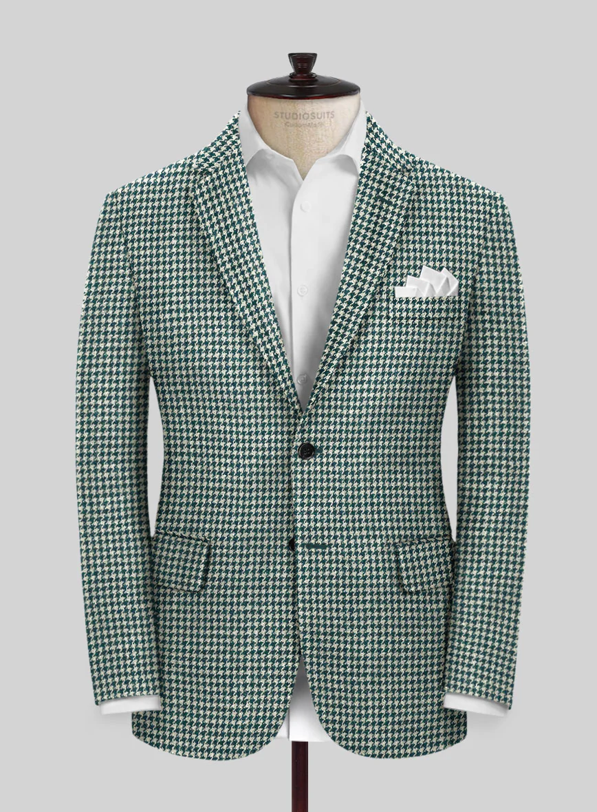 Harris Tweed Houndstooth Green Jacket