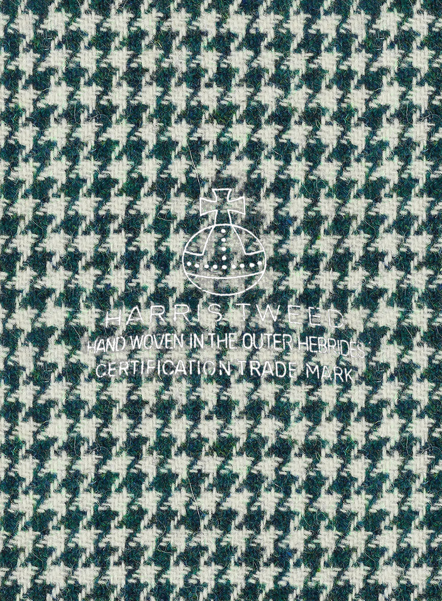 Harris Tweed Houndstooth Green Double Breasted Jacket - Image 2