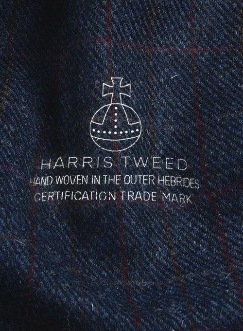 Harris Tweed King Blue Double Breasted Jacket - Image 4