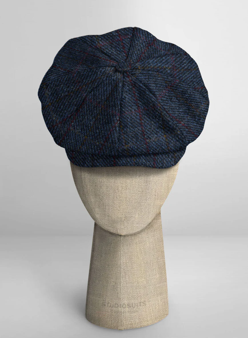 Harris Tweed King Blue Newsboy Cap