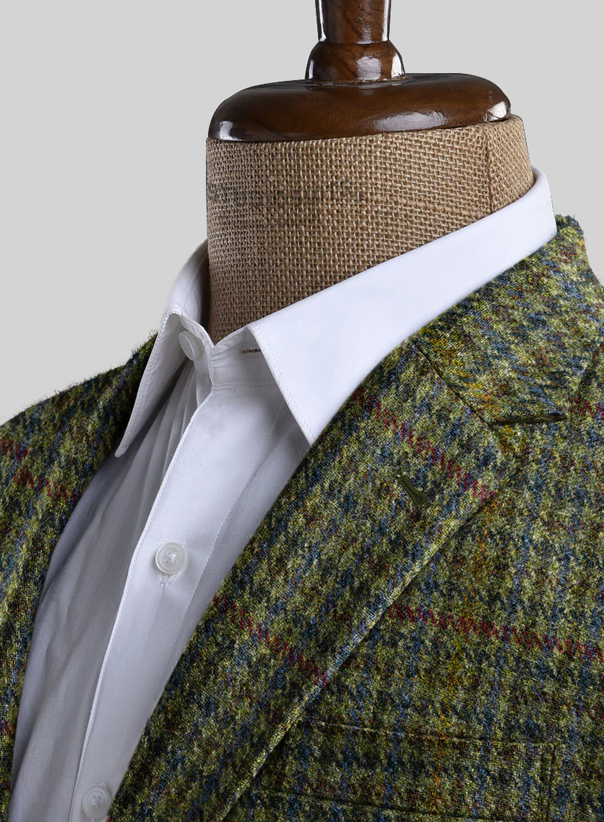 Harris Tweed Moss Green Houndstooth Jacket - Image 3