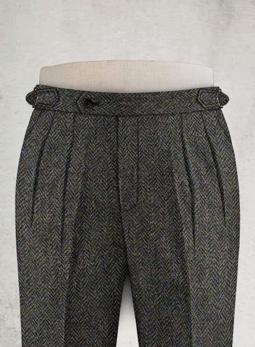 Harris Tweed Ridge Blue Herringbone Highland Trousers - Image 3