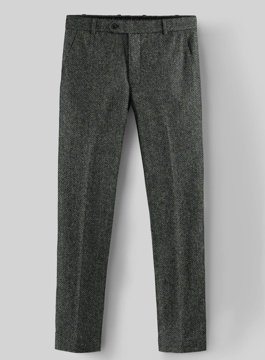 Harris Tweed Ridge Blue Herringbone Pants