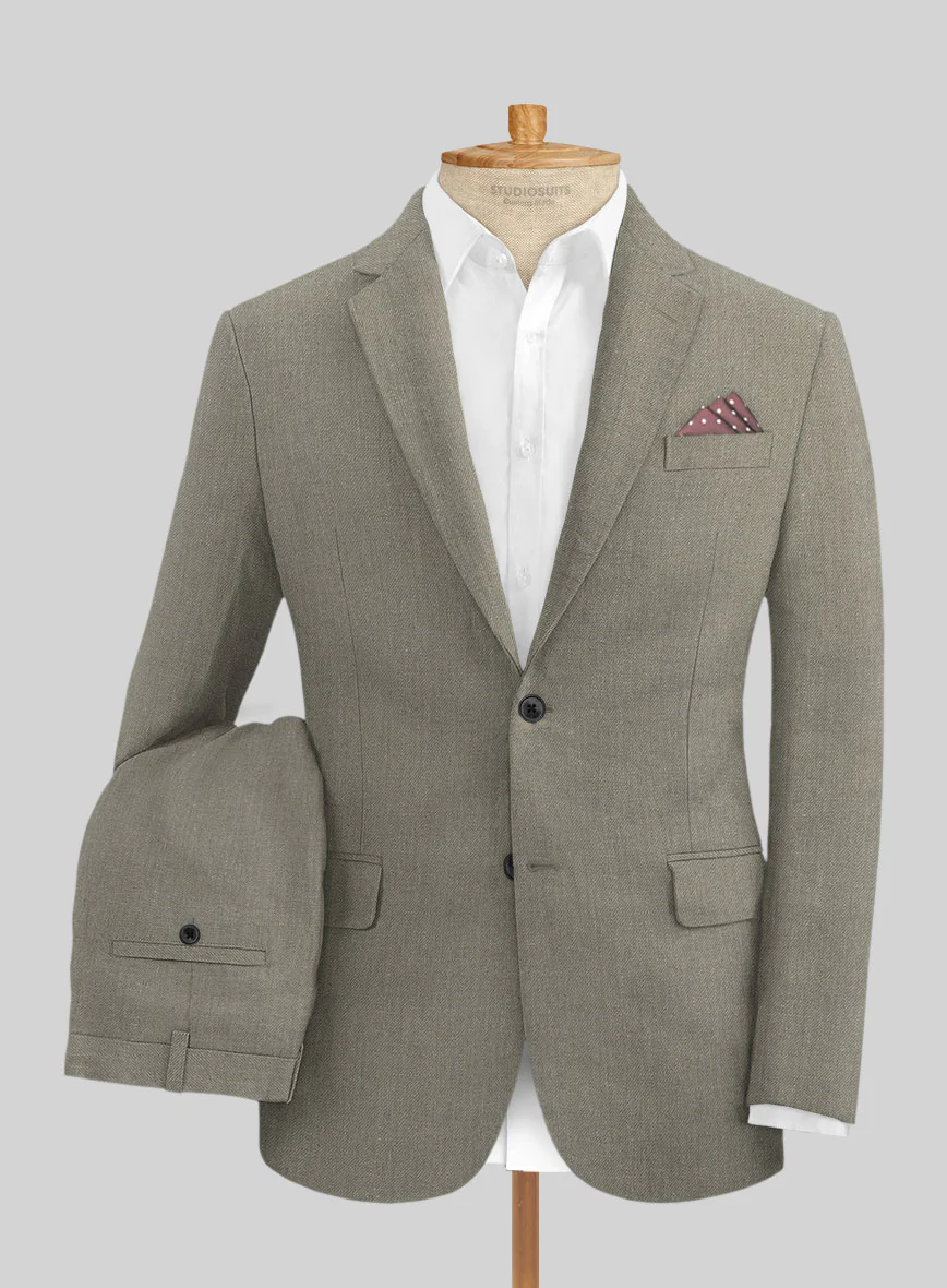 Heavy Linen Sage Green Suit