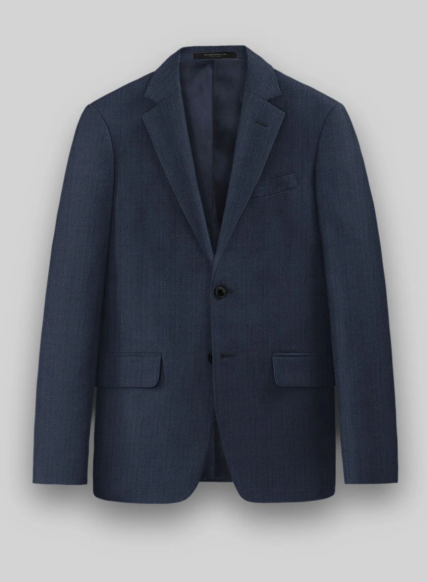 Herringbone Wool Royal Blue Jacket