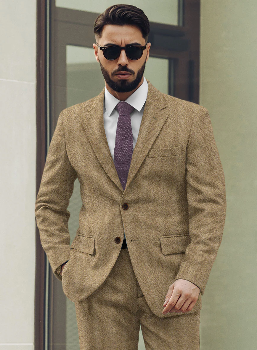Highlander Beige Herringbone Tweed Jacket - Image 2