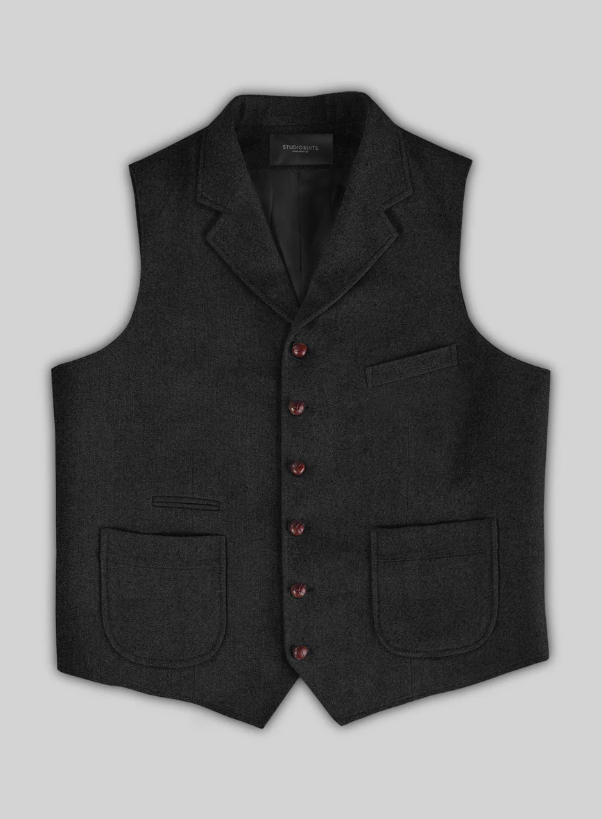 Highlander Black Tweed Hunting Vest