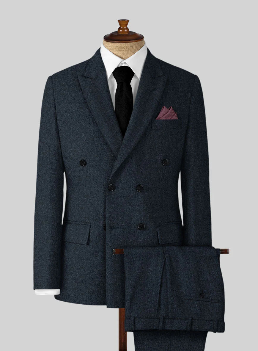 Highlander Blue Tweed Double Breasted Suit