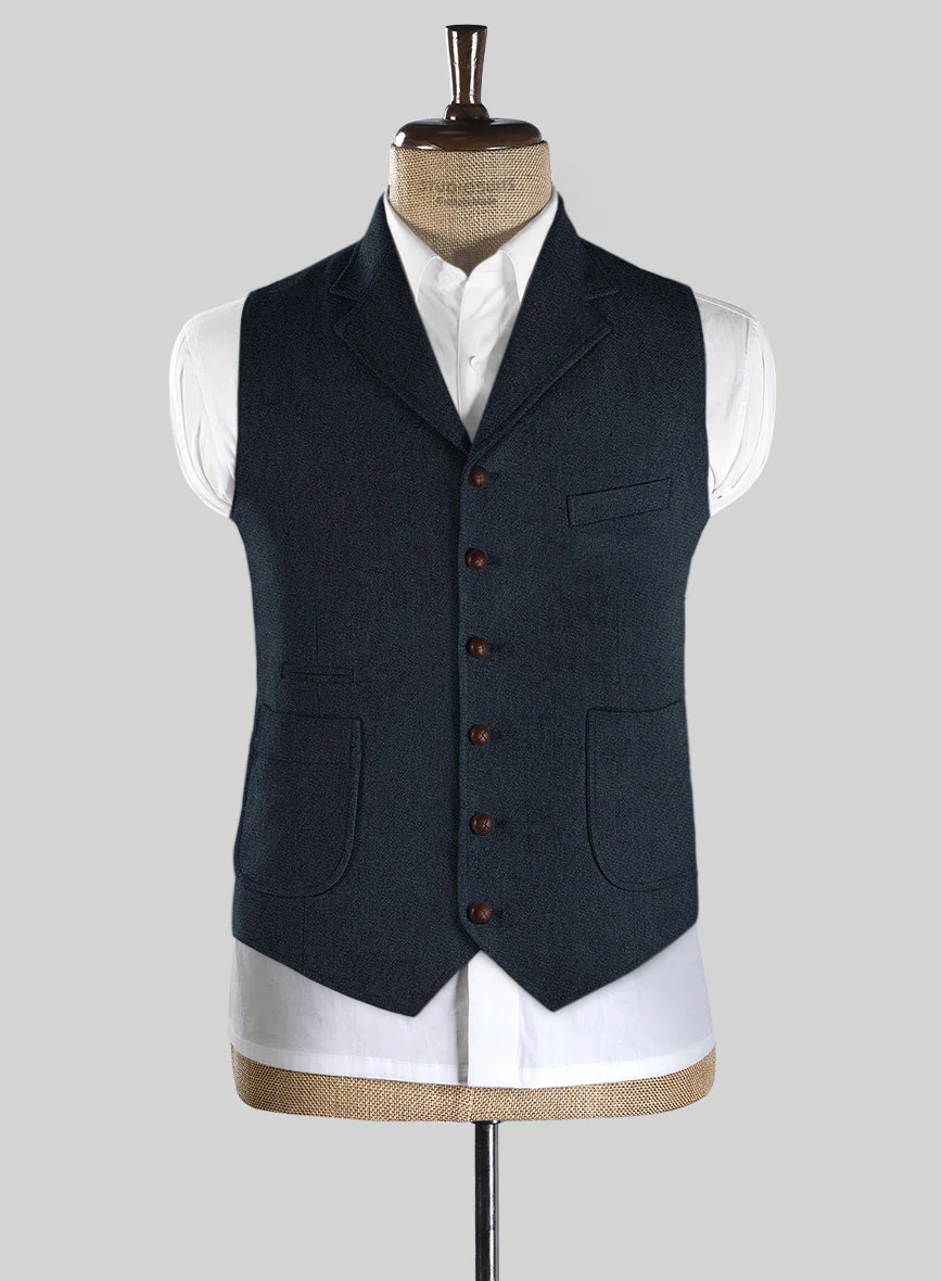 Highlander Blue Tweed Hunting Vest - Image 2