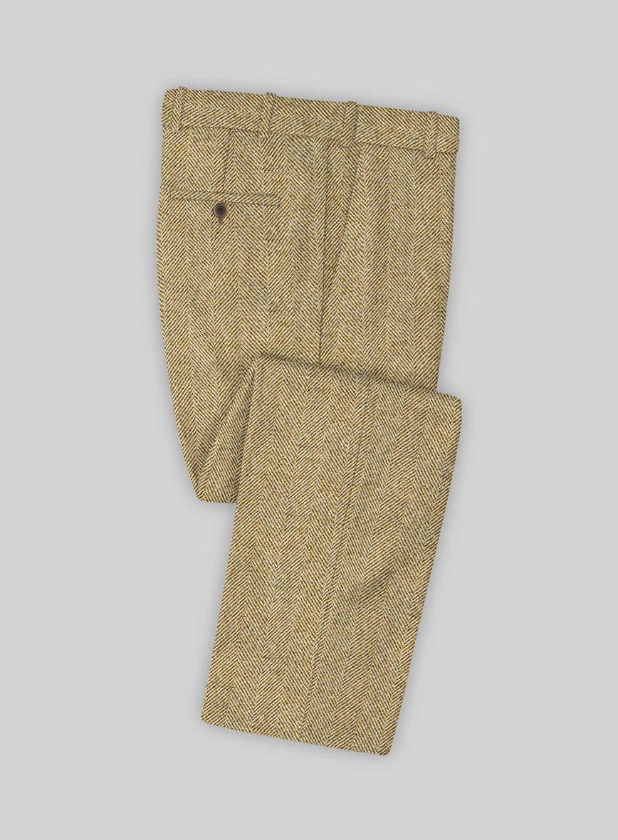Highlander Heavy Beige Herringbone Tweed Double Breasted Suit - Image 3