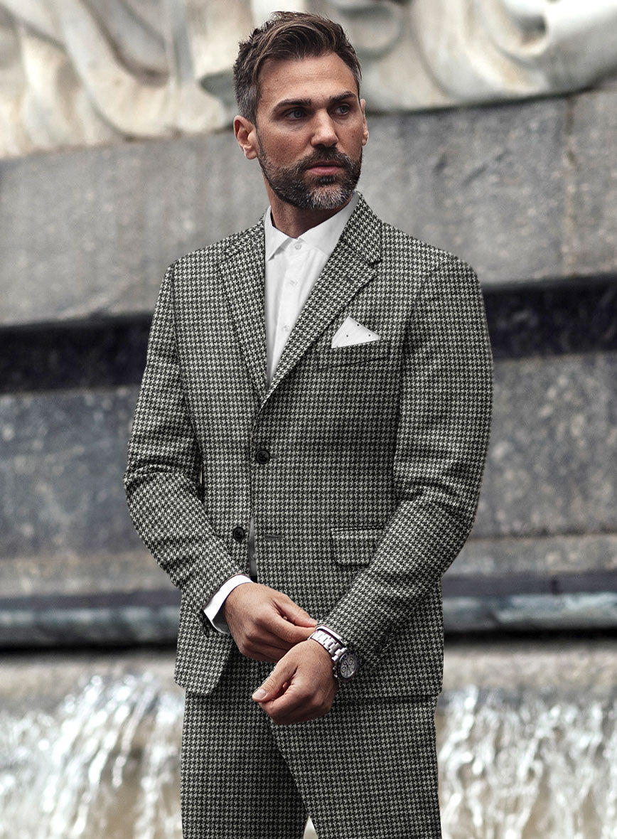Highlander Heavy Charcoal Houndstooth Tweed Jacket - Image 2