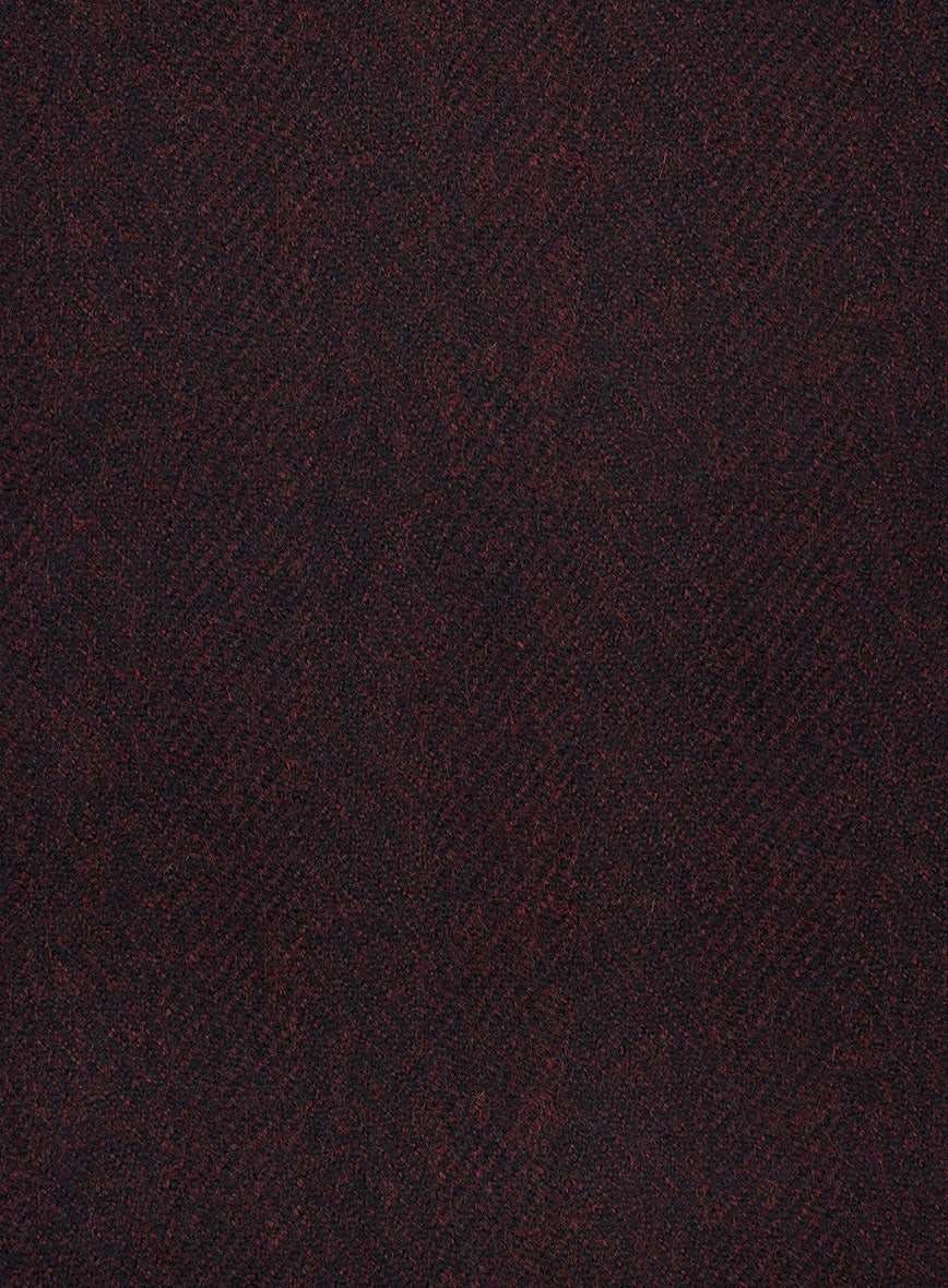 Highlander Heavy Wine Herringbone Tweed Double Breasted Jacket - Image 2