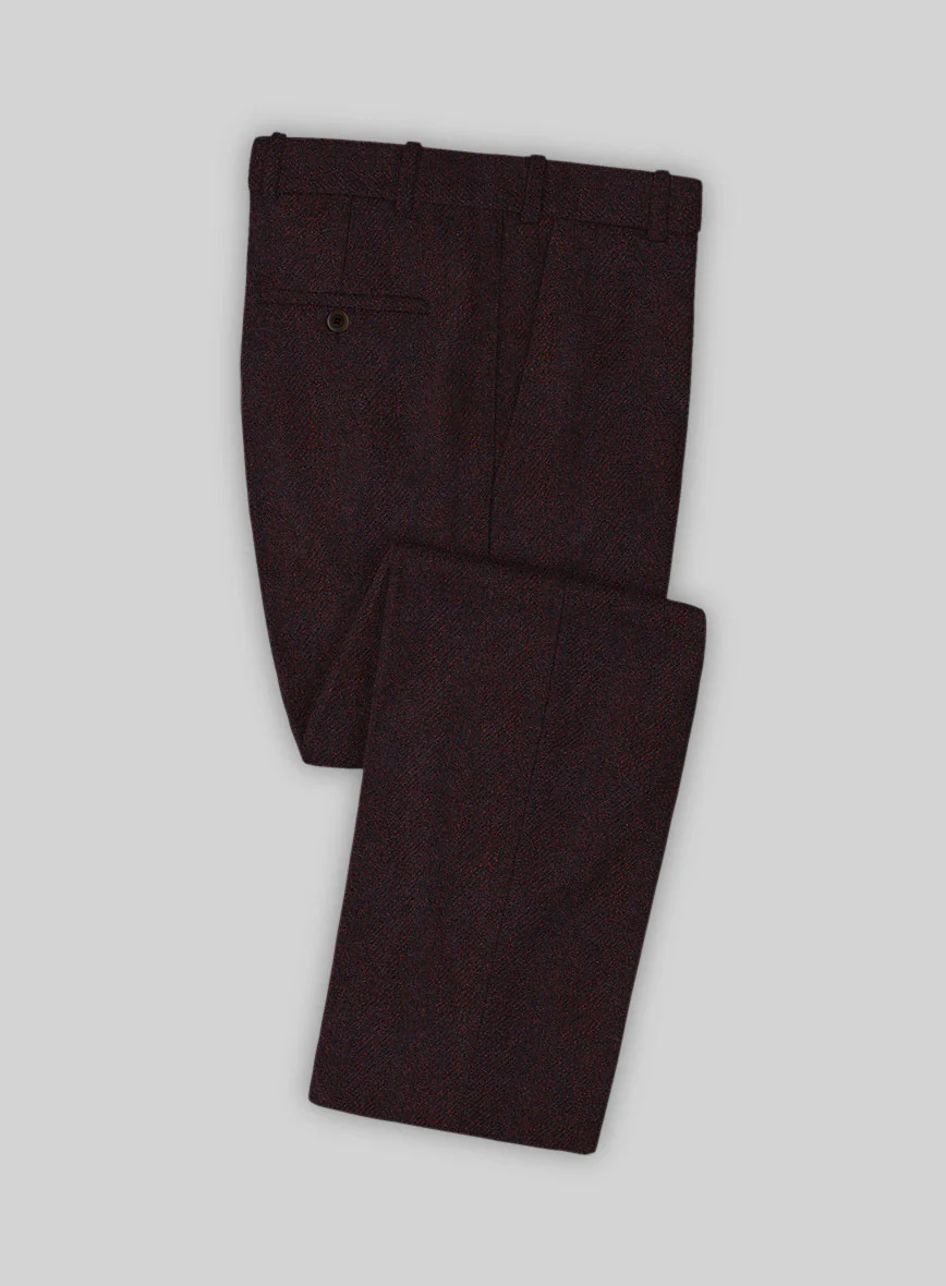Highlander Heavy Wine Herringbone Tweed Suit - Image 4