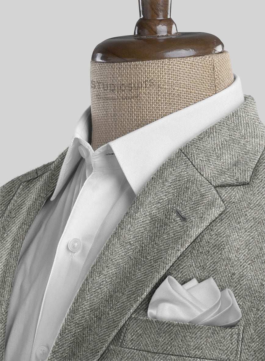 Highlander Light Gray Herringbone Tweed Jacket - Image 3