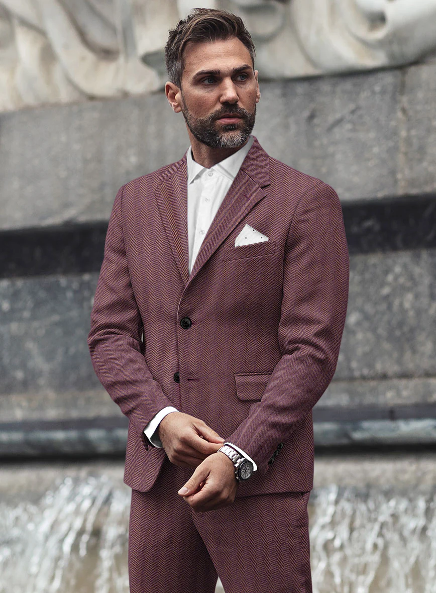 Highlander Purple Herringbone Tweed Jacket - Image 2